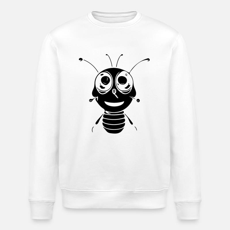Little cute smiling bee - Stanley/Stella ROLLER Unisex Organic Sweatshirt - white