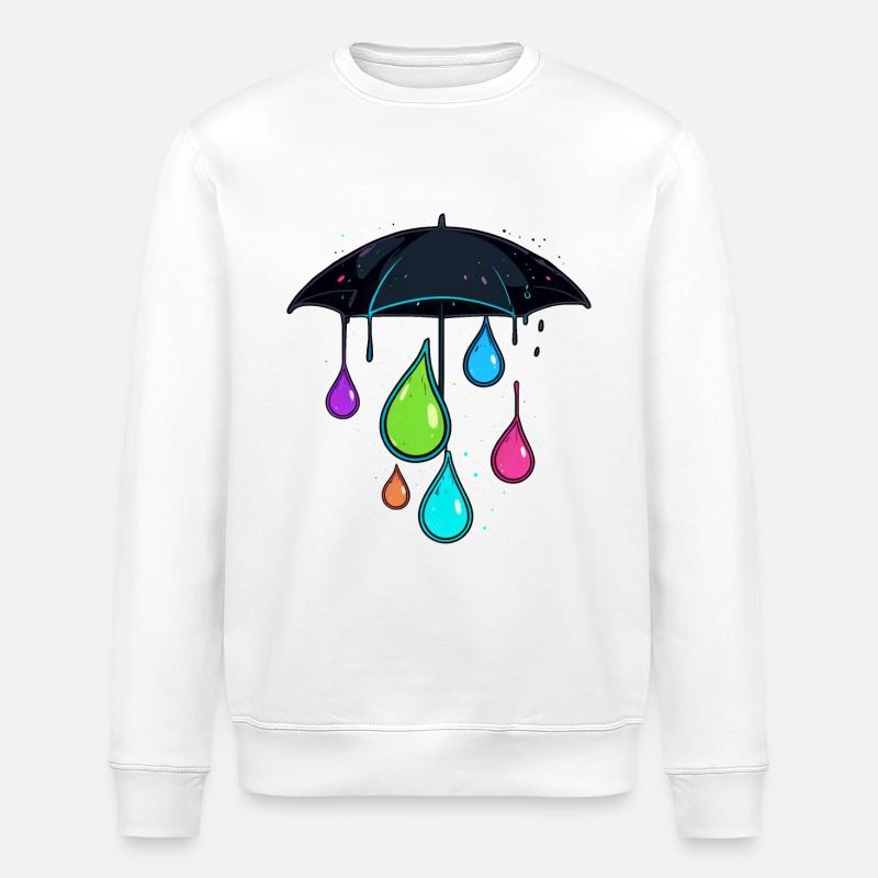 Bunter Regenschirm - Stanley/Stella Unisex Bio-Sweatshirt ROLLER - Weiß