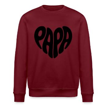 Papa Herz Form Vater Herzform Vatertag Geschenk - Stanley/Stella Unisex Bio-Sweatshirt ROLLER - Weiß - Vorne - Nik (191cm)