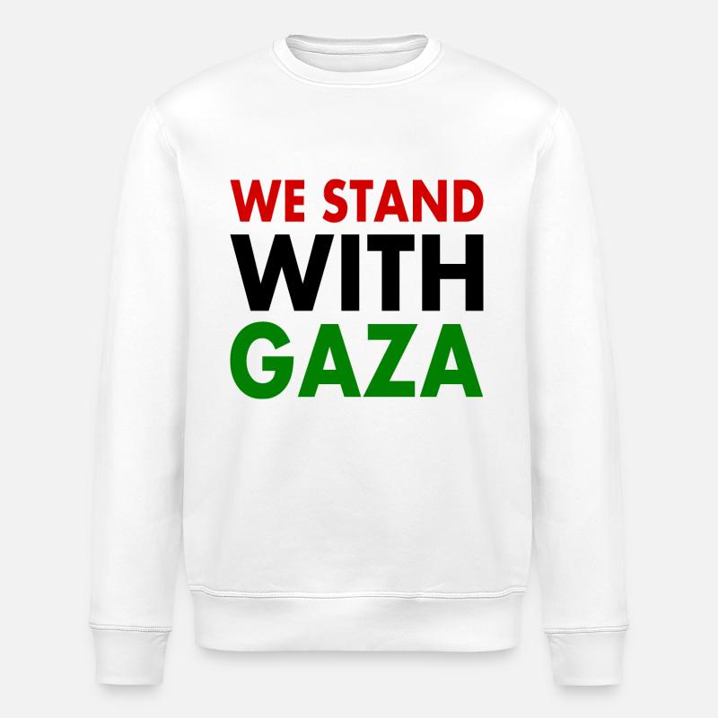 We stand with palestine - Stanley/Stella ROLLER Unisex Organic Sweatshirt - white