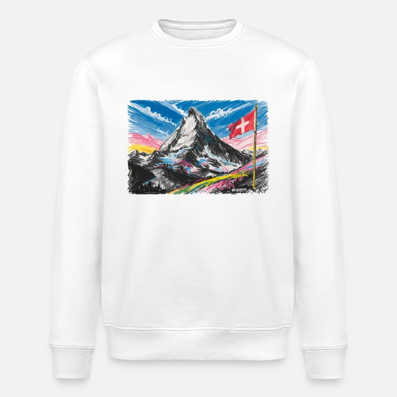 Design du Grand Cervin - Sweat bio ROLLER Stanley/Stella Unisexe - blanc