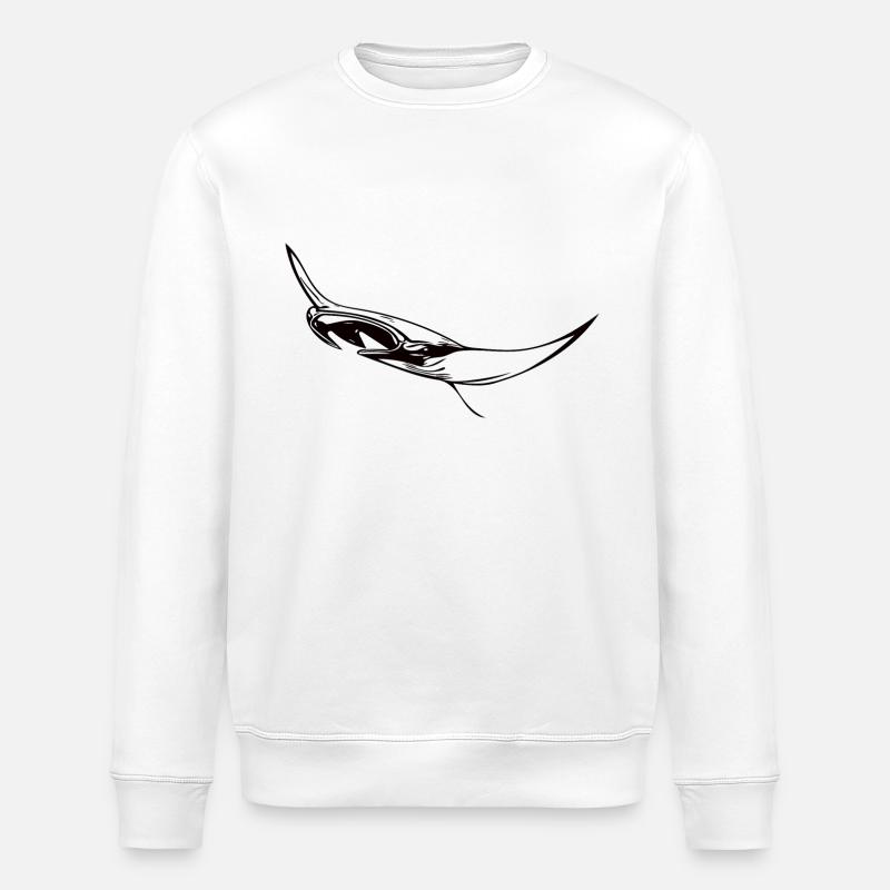 Eleganter schwimmender Mantarochen - Stanley/Stella Unisex Bio-Sweatshirt ROLLER - Weiß