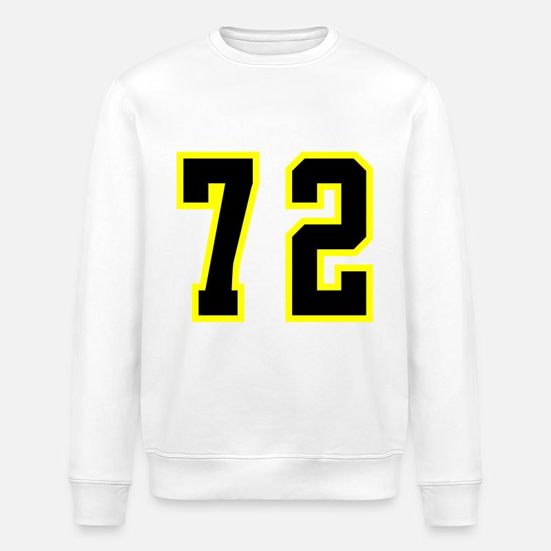 72 Zahl Trikot - Stanley/Stella Unisex Bio-Sweatshirt ROLLER - Weiß