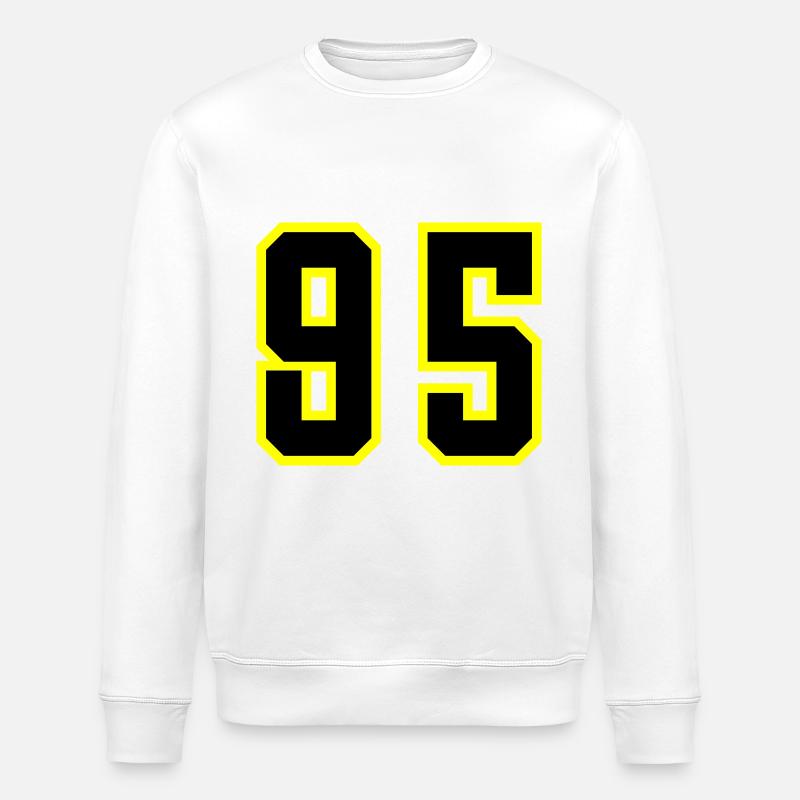 95 Zahl Trikot - Stanley/Stella Unisex Bio-Sweatshirt ROLLER - Weiß