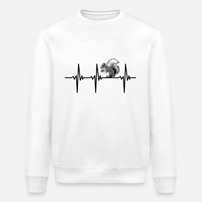 Herzschlag für Eichhörnchen - Stanley/Stella Unisex Bio-Sweatshirt ROLLER - Weiß