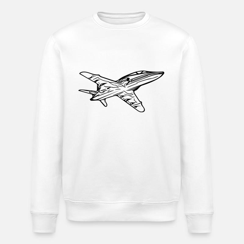 Jet Flieger Flugzeug - Stanley/Stella Unisex Bio-Sweatshirt ROLLER - Weiß