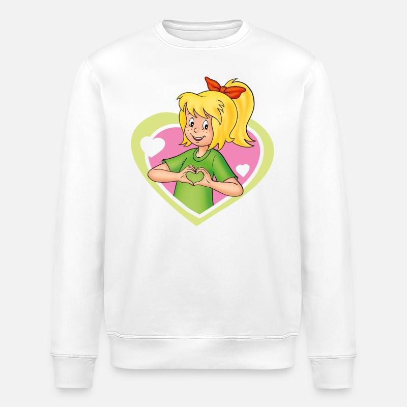 Bibi Blocksberg verliebt Herzen - Stanley/Stella Unisex Bio-Sweatshirt ROLLER - Weiß