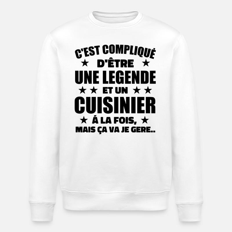 Legend & Cook Cook Geschenkidee - Stanley/Stella Unisex Bio-Sweatshirt ROLLER - Weiß