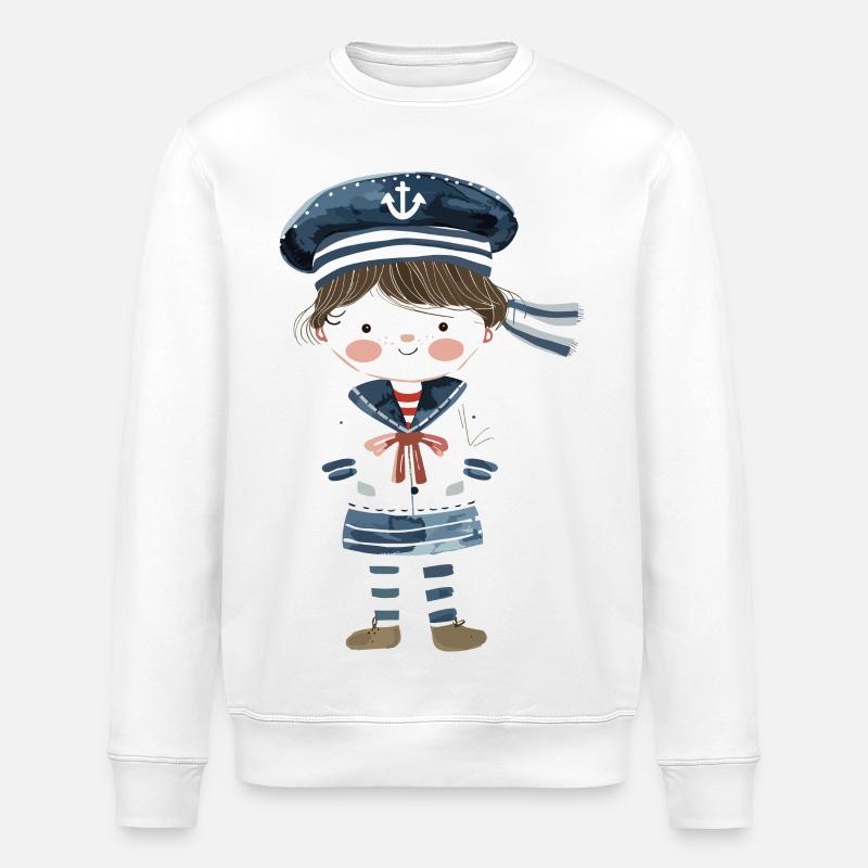 Seglerin Comic Look - Stanley/Stella Unisex Bio-Sweatshirt ROLLER - Weiß