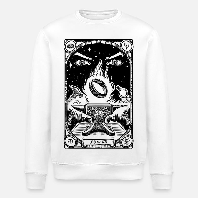 One ring tarot black - Stanley/Stella ROLLER Unisex Organic Sweatshirt - white