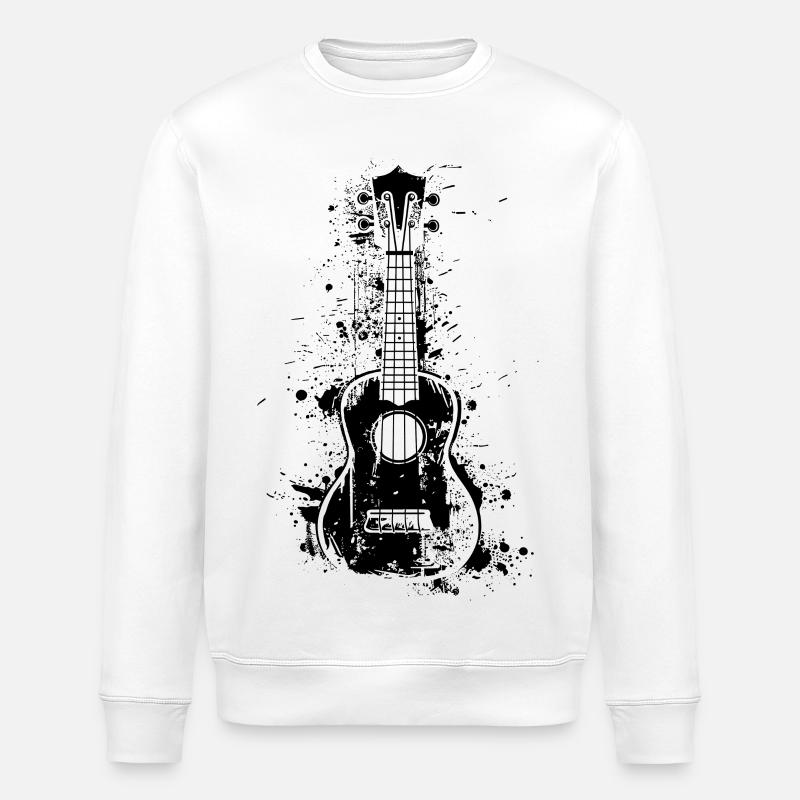 Ukulele Paint Blobs - Stanley/Stella ROLLER Unisex Organic Sweatshirt - white