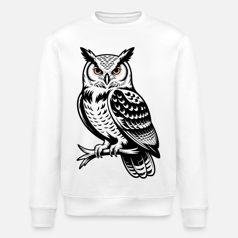 Mystische Eule - Stanley/Stella Unisex Bio-Sweatshirt ROLLER - Weiß