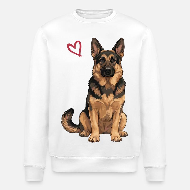Deutscher Schäferhund, Schäferhund - Stanley/Stella Unisex Bio-Sweatshirt ROLLER - Weiß