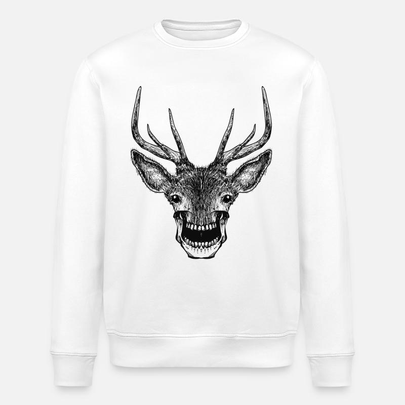 Deer Skull - Stanley/Stella Unisex Bio-Sweatshirt ROLLER - Weiß