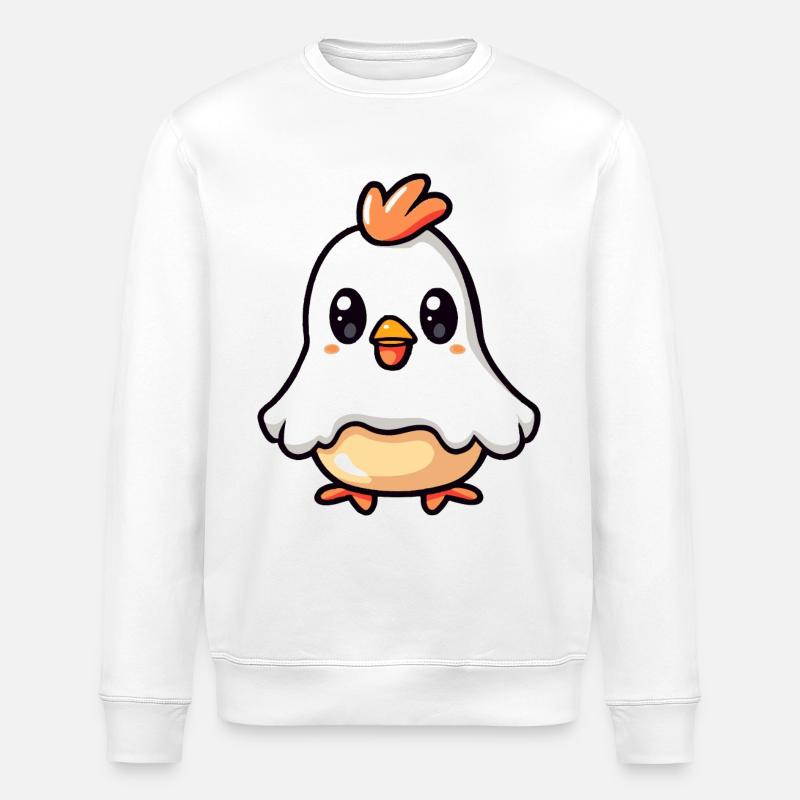 Chicken Halloween Comic Ghost - Stanley/Stella ROLLER Unisex Organic Sweatshirt - white
