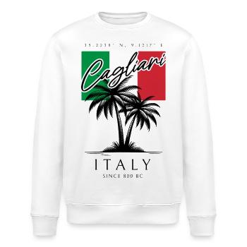 Palmiers de Cagliari Drapeau de la Sardaigne Souvenir de voyage - Sweat bio ROLLER Stanley/Stella Unisexe - blanc - Devant - Nik (191cm)