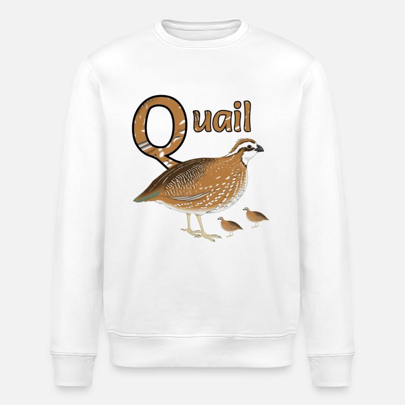 Q For Quail & Chicks - Stanley/Stella ROLLER Unisex Organic Sweatshirt - white