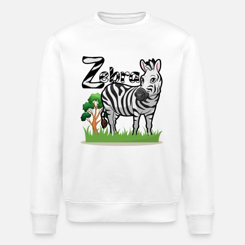 Zebra - Stanley/Stella ROLLER Unisex Organic Sweatshirt - white