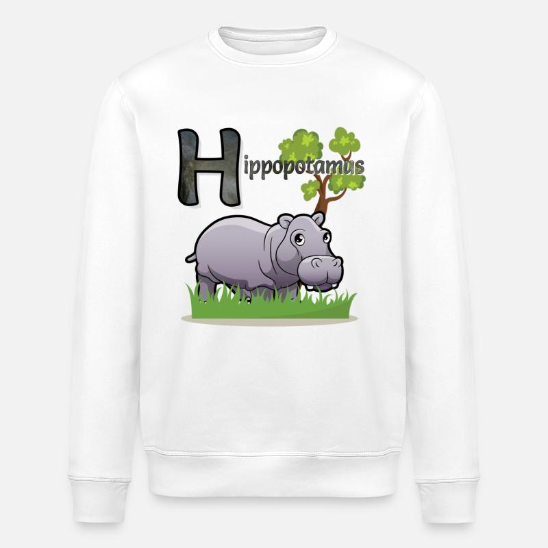 Hippopotame - Sweat bio ROLLER Stanley/Stella Unisexe - blanc