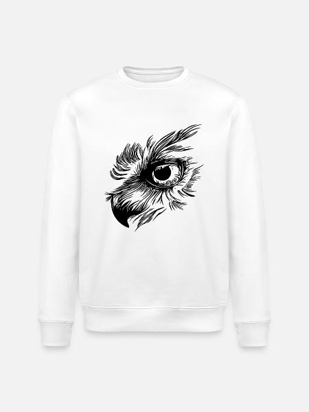 Uglenæb - Ugleøje - Stanley/Stella økologisk unisex-sweatshirt ROLLER - hvid