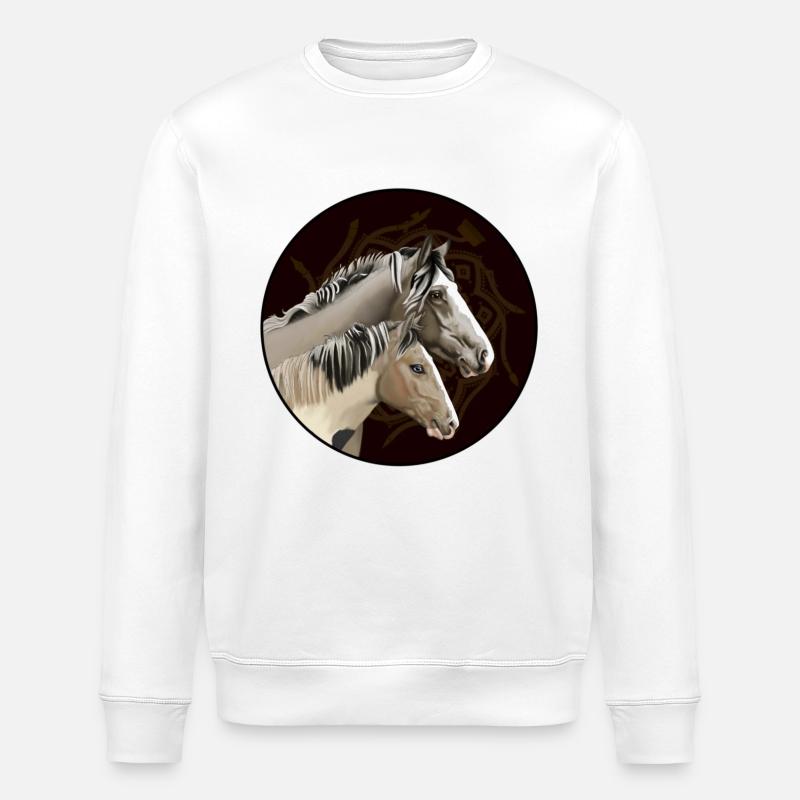 Graue Pferde/Cheval gris - Sweat bio ROLLER Stanley/Stella Unisexe - blanc