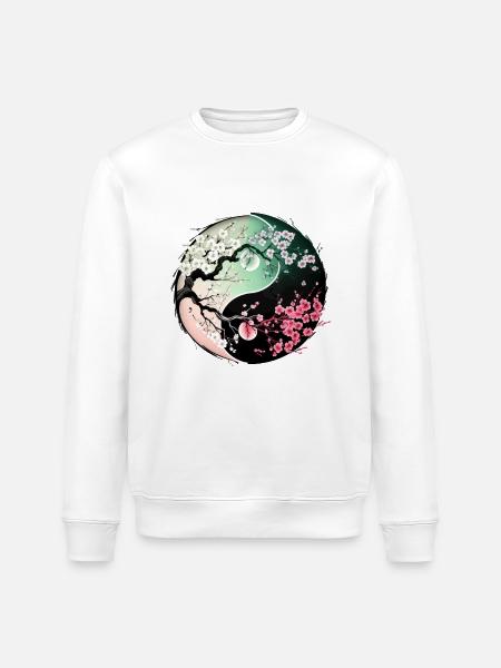 Sakura Yin Yang - Sweat bio ROLLER Stanley/Stella Unisexe - blanc