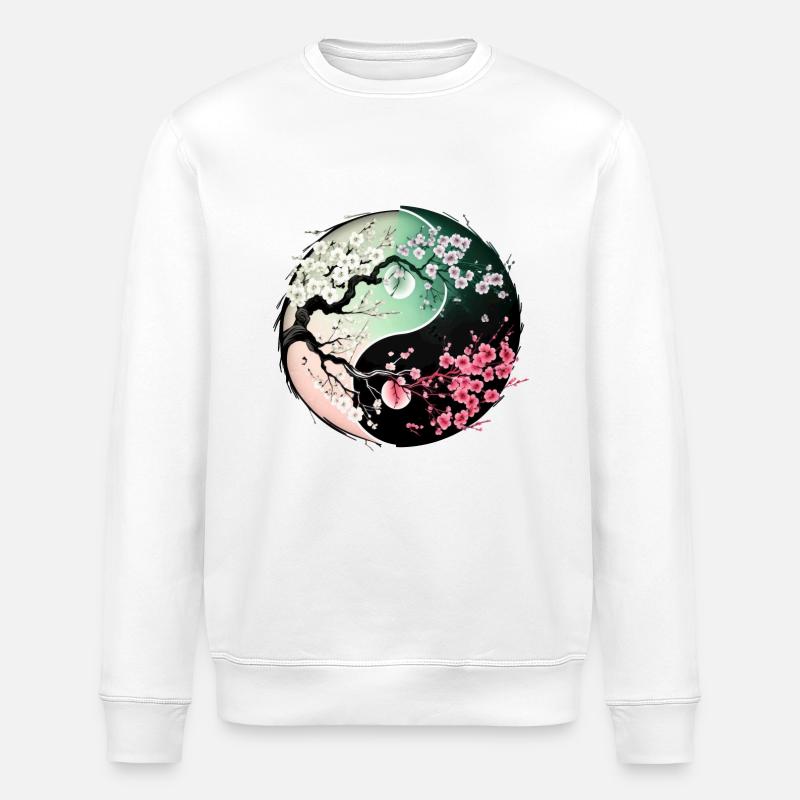 Sakura Yin Yang - Stanley/Stella ROLLER Unisex Organic Sweatshirt - white