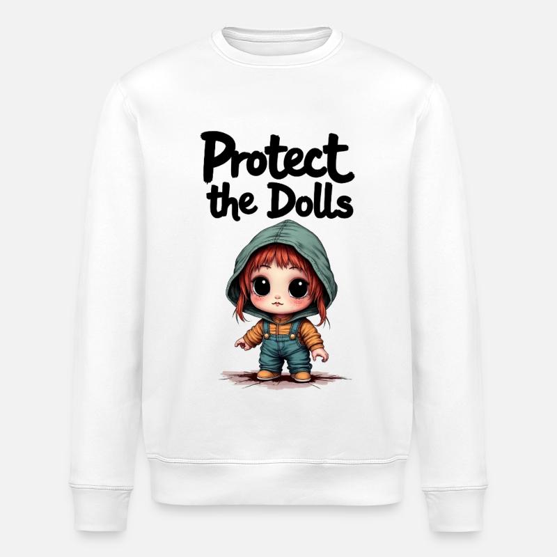 Protect the Dolls - Süße Botschaft - Stanley/Stella Unisex Bio-Sweatshirt ROLLER - Weiß