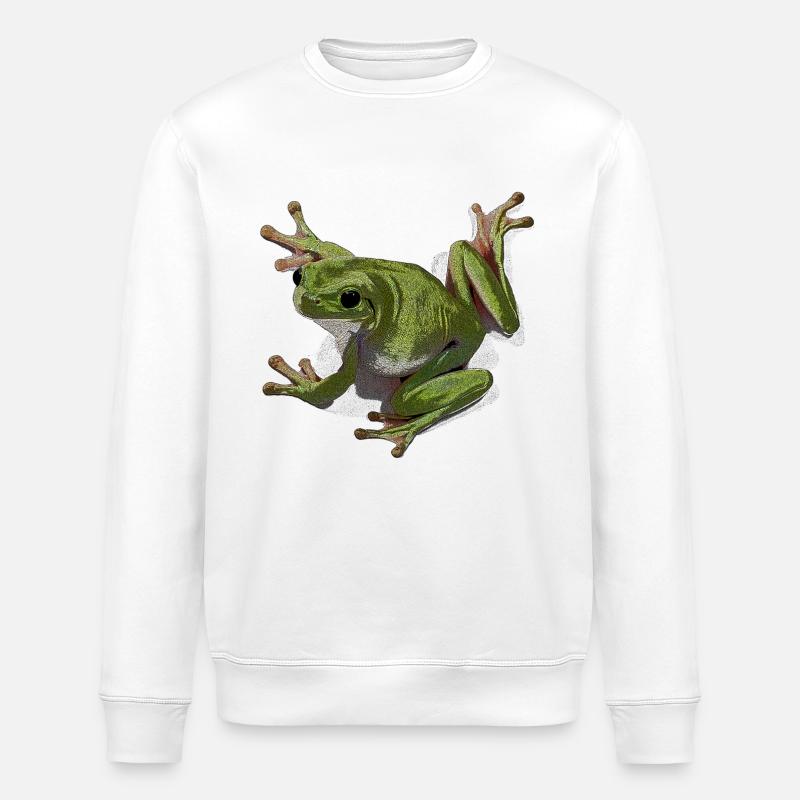 Whites Tree Frog - Stanley/Stella ROLLER Unisex Organic Sweatshirt - white