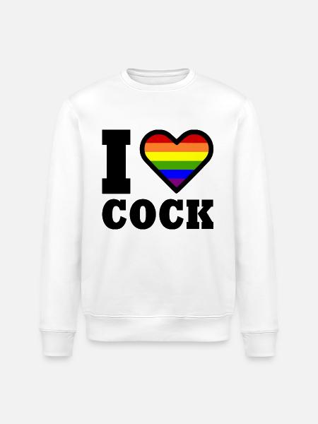 I love cock - Stanley/Stella ROLLER Unisex Organic Sweatshirt - white