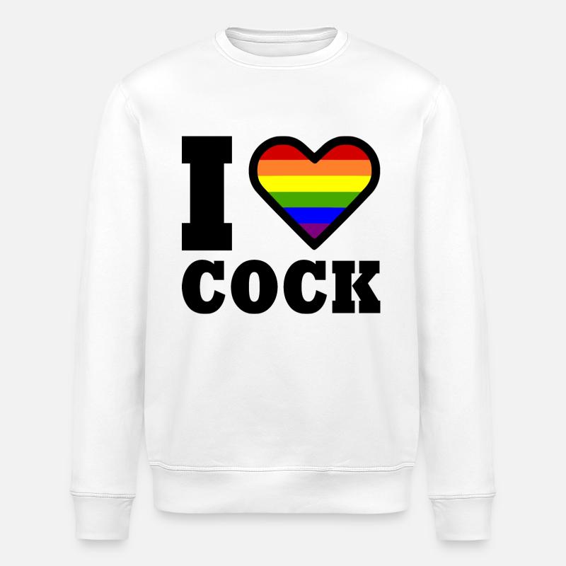 I love cock - Sweat bio ROLLER Stanley/Stella Unisexe - blanc