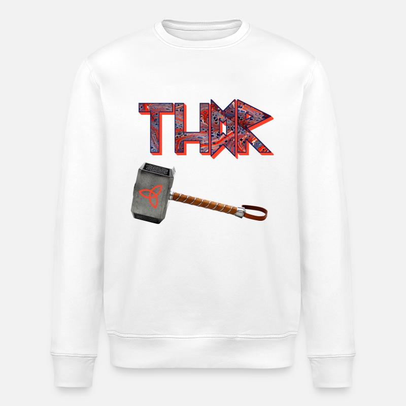 thor mjölnir e 261 - Stanley/Stella ROLLER Unisex Organic Sweatshirt - white