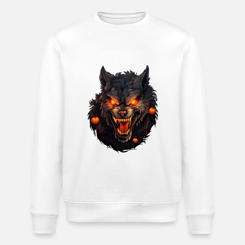 Werwolf mit Halloween - Stanley/Stella Unisex Bio-Sweatshirt ROLLER - Weiß
