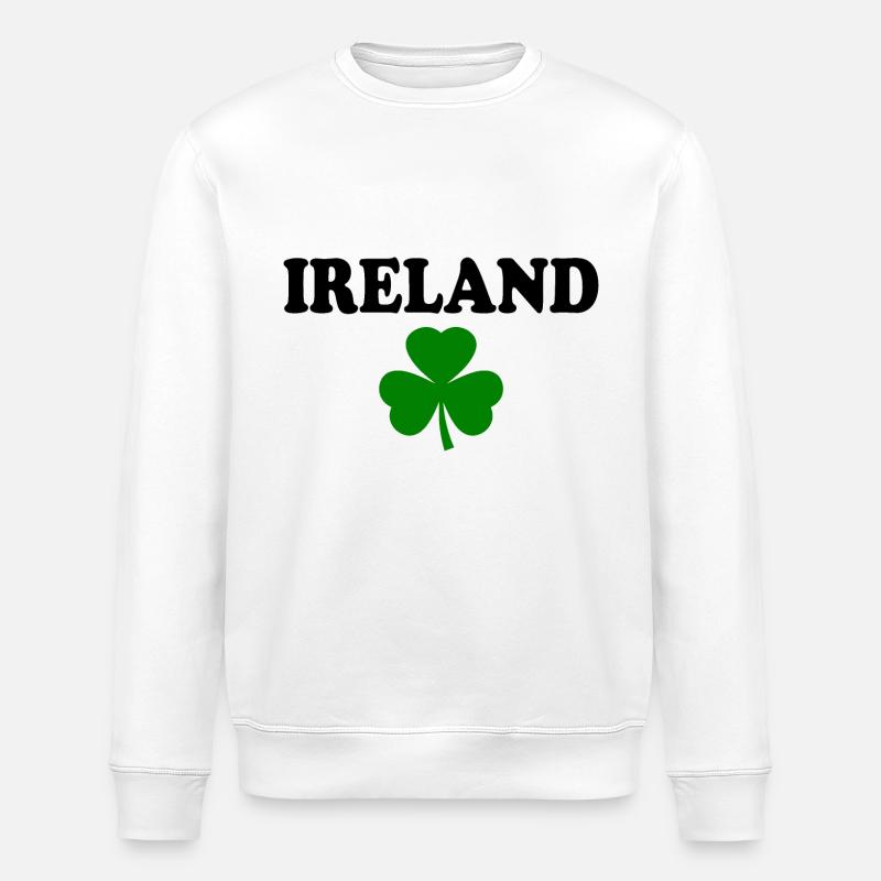 Ireland Shamrock - Stanley/Stella ROLLER Unisex Organic Sweatshirt - white