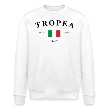 Tropea Italien Koordinaten Urlaub Reise Souvenir - Stanley/Stella Unisex Bio-Sweatshirt ROLLER - Weiß - Vorne - Nik (191cm)