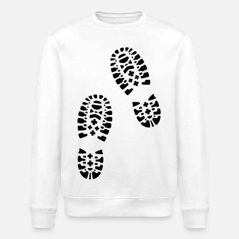 Bottes de randonnée, empreintes de pas - Sweat bio ROLLER Stanley/Stella Unisexe - blanc