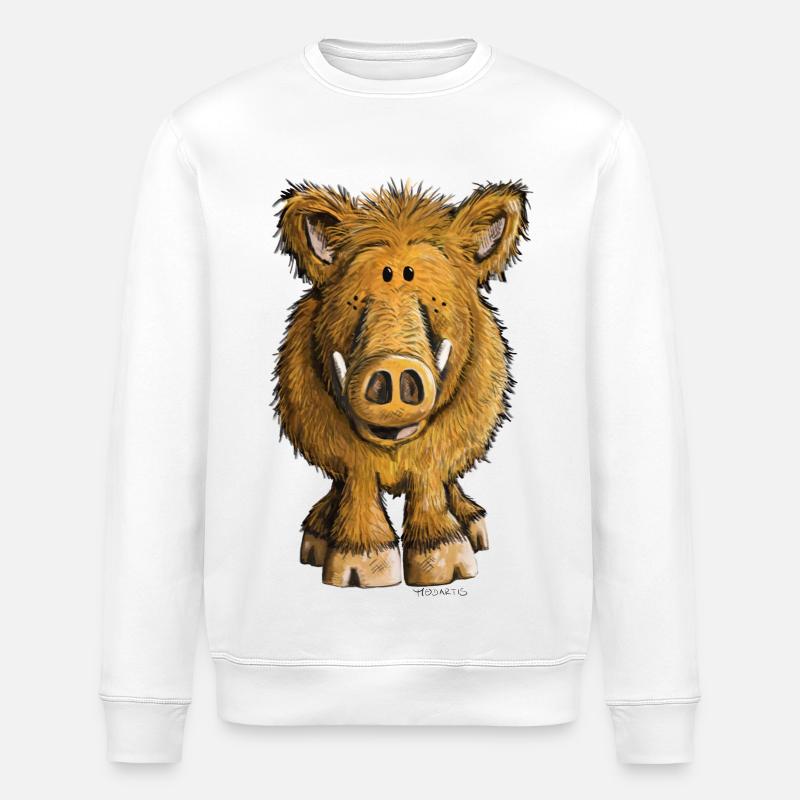 Wild boar - Stanley/Stella ROLLER Unisex Organic Sweatshirt - white
