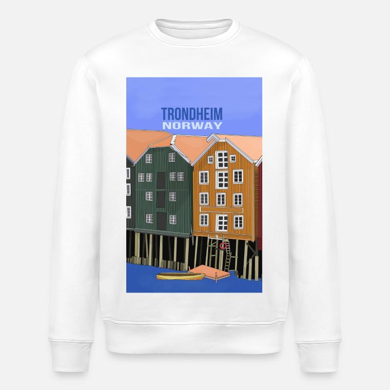 Trondheim Norvège - Sweat bio ROLLER Stanley/Stella Unisexe - blanc