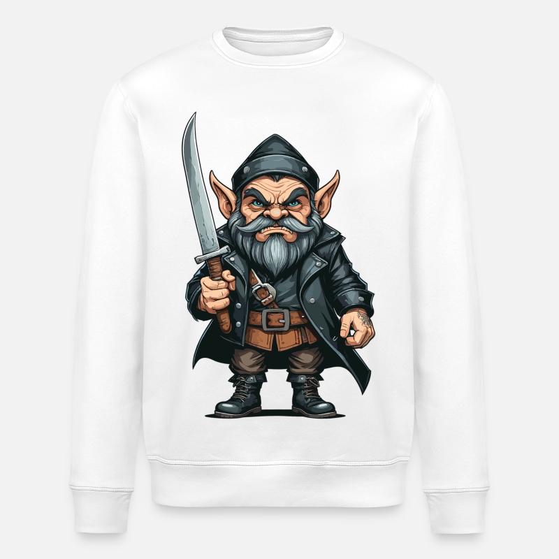 Little Evil Dwarf - Stanley/Stella ROLLER Unisex Organic Sweatshirt - white