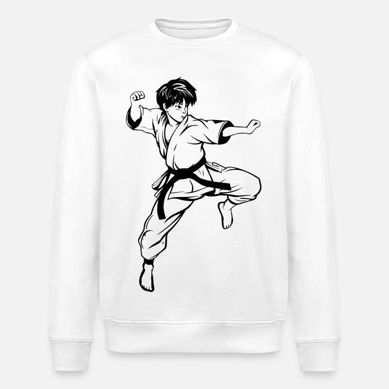 Karate Junge Zeichnung - Stanley/Stella Unisex Bio-Sweatshirt ROLLER - Weiß