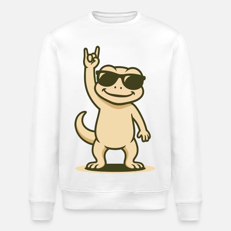 Bébé Gecko à bascule - Sweat bio ROLLER Stanley/Stella Unisexe - blanc