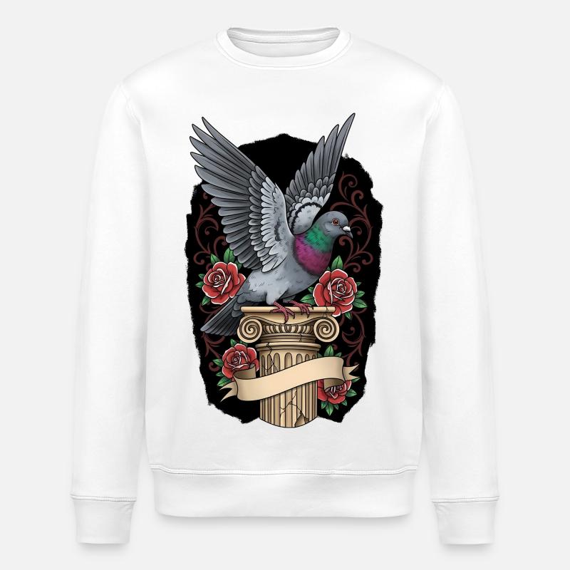 Taubenzüchter Geschenk Taubenflüsterer Süß - Stanley/Stella Unisex Bio-Sweatshirt ROLLER - Weiß