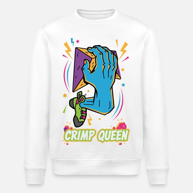 Crimp Queen Kletter-Boulder-Spaß - Stanley/Stella Unisex Bio-Sweatshirt ROLLER - Weiß
