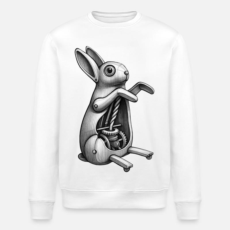 MECA RABBIT - black & white - Stanley/Stella ROLLER Unisex Organic Sweatshirt - white