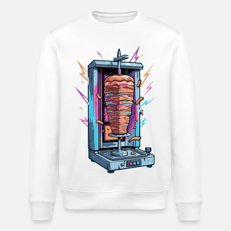 Machine à brochette à kebab néon - Sweat bio ROLLER Stanley/Stella Unisexe - blanc