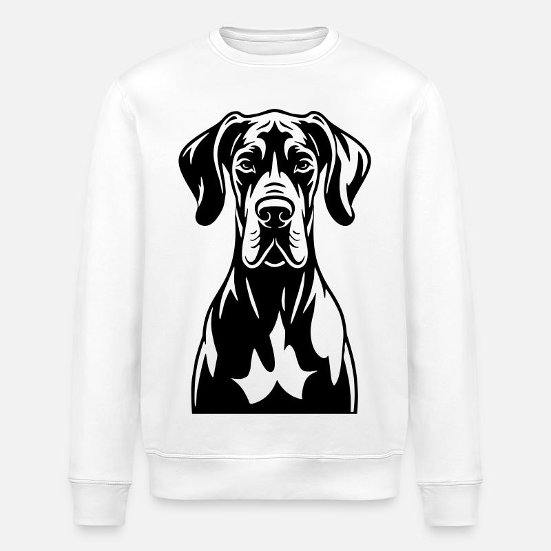 Dogue allemand frontal - Sweat bio ROLLER Stanley/Stella Unisexe - blanc