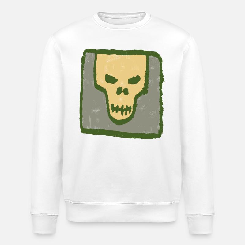 Skull icon - Stanley/Stella ROLLER Unisex Organic Sweatshirt - white