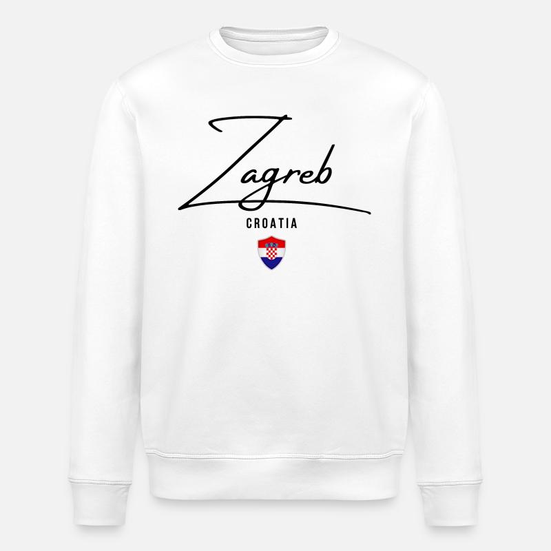 J’aime Zagreb, Zagreb Croatie - Sweat bio ROLLER Stanley/Stella Unisexe - blanc