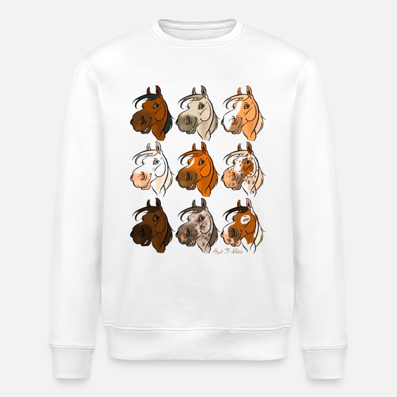 Pferdesammlung "Rascals", die 9! - Stanley/Stella Unisex Bio-Sweatshirt ROLLER - Weiß