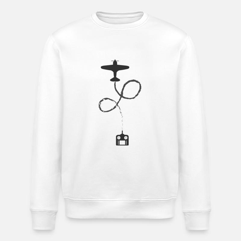 Model airplane pilot design - Stanley/Stella ROLLER Unisex Organic Sweatshirt - white